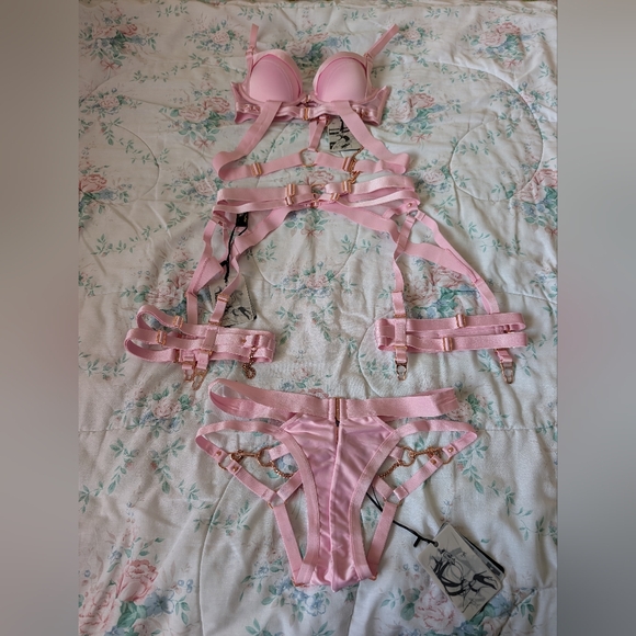 Honey Birdette Other - New With Discoloration 3 Piece Honey Birdette Kukuro Set Blush